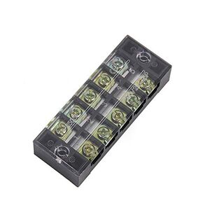 5Pcs 3 Positions Dual Rows 600V 45A Screw Wire Barrier Block Terminal Strip Block TB-4503L with Removable Clear Plastic Insulating Cover