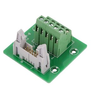IDC10P 10Pin Male Header Terminal Block Connector Breakout Board PLC Interface with Bracket for PLC DIN Rail Mount,Terminals