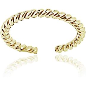 Hoops & Loops 925 Sterling Silver Rope Open Toe Ring for Women Teen Girls Men