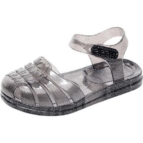 ursloole Toddler Girls Jelly Shoes Soft Unisex-Child Boys Jellies Sandals Rubber Sole Closed Toe Beach Summer Mary Jane Kids Princess Dress Flat