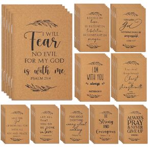 Kosiz 50 Pcs Christian Gift Bible Journal Verse Inspirational Notebooks Christian Prayer Journal Small Scripture Mini Notebook for Women Men Sunday School Pastor Church Favors
