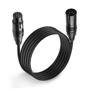 MEIRIYFA XLR 4 Pin Male to XLR 4 Pin Female Power Supply Cable XLR Balanced Extension Patch Cable for DSLR Camera Monitor - Black, 1.8M
