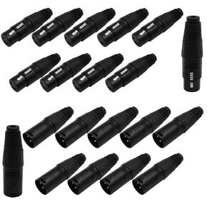 MFBJXC 3-Pin XLR Cable Connector 10 Pairs Male & Female Plug Cable Connector Microphone Audio Socket