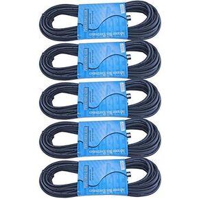MCS 5 Pack of 75 FT Low Z Male to Female 3 Pin XLR Mic Microphone Cable
