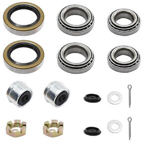 Saihisday 2 Set L68149 L44649 Boat Trailer Axle Hub Bearing Kit Fit for 3500lb #84 Spindle with Grease Seal, Castle Nut, Washer, Dust Cap