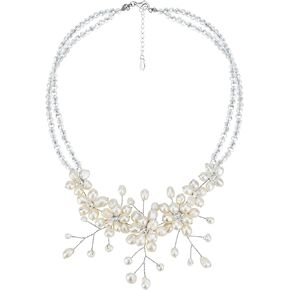 AeraVida Adjustable Genuine Freshwater Pearl Cluster Elegant Necklace | Special Occasions Accessory | 18 inch