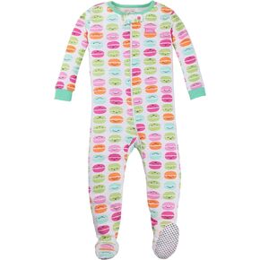 Lamaze Girls' Super Combed Natural Cotton Footed Stretchie One Piece Sleepwear, Baby and Toddler, Zipper, 1 Pack