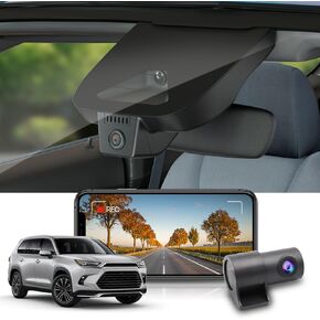 Fitcamx Front 4K+Rear 1080P Dash Cam Adapts for Toyota Grand Highlander 2024-2026 Hybrid (HD2-0E130), OEM Factory Look, Dual HD Video, WiFi & APP, Loop Recording, G-Sensor, Easy to Set, 128GB Card in Kuwait