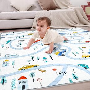 MHOMER Baby Play Mat 50X50 - Thick and Soft Tummy Time Mat Playpen mat for Floor Non-Slip Premium Quality for Babies and Toddlers Comfort and Safety Portable and Machine Washable (Rainbow)
