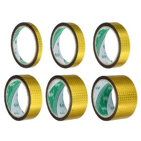 uxcell Washi Prism Tape Set 0.4" 0.7" 0.9" 1.2" 1.6" 2" x 55 Yards Holographic Metalized Reflective Tape for Holiday Packaging and Decoration, DIY and Art Craft (6 Rolls, Rose Red)