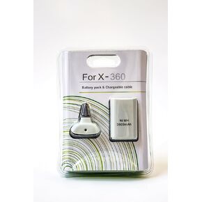 Old Skool Play & Charge Kit Battery and Charging Cable -White Compatible with Xbox 360