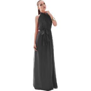 Islis Women's Chiffon Wedding Party Bridesmaid Formal Sleeveless Maxi Dress
