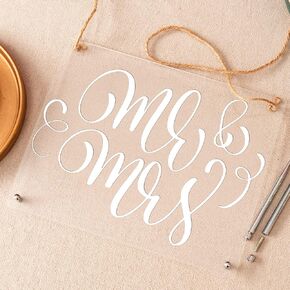 Calculs Wedding Mr And Mrs Sign Centerpiece Table Decorations Wall Décor Bridal Shower Acrylic Panel 10"x8" Signs 1/8" Thick (3mm)