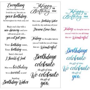 Birthday Sentiment Clear Stamps for Journaling, Frienhship Phrase Greeting Words Rubber Stamps for Scrapbooking Photo Album and Other Paper Crafts Decoration