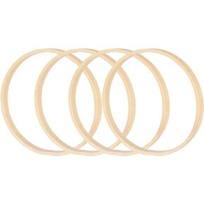 PATIKIL 5 Inch Bamboo Macrame Hoop, 6Pcs Wood Floral Hoop Craft Rings for DIY Craft Dream Catcher Wedding Wreath Decor Wall Hanging Decorations