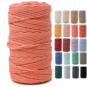 GANXXET Denim Color Macrame Cotton Cord 2mm 3 ply Recycled | 3 Strands x 480 Feet / 160 Yards | Cord for DIY Macrame and Crafts, Wall Hangings, Plant Hangers, Coasters