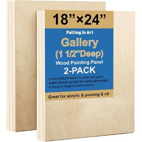 Falling in Art 2 Pack 18x24'' Unfinished Gallery Birch Wood Canvas Panels in Saudi Arabia