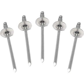 Metal Magery 100 Large Flange Stainless Steel Open End Pop Rivets 3/16" x 3/4" (0.626-0.750 Inch Grip) QTY: 100