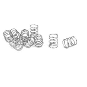 uxcell Compression Spring,304 Stainless Steel,12mm OD,1mm Wire Size,15mm Free Length,Silver Tone,10Pcs