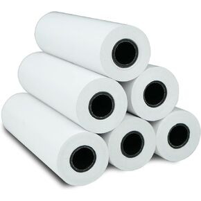 NYEAR A6 Thermal Paper 6 Rolls(110mm/4.3"width/7m long,Φ1.18") for portable printer,Quick-dry thicker brighter and the font is clearer to make the printing quality better -(1 Case - 6 Rolls)