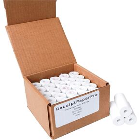 ReceiptPaperPro 2 1/4" x 27 ft Coreless Thermal Paper Rolls, fits POYNT Smart Payment Terminal and Mini Thermal Receipt Printers, 24mm Diameter, 25 Rolls/Case