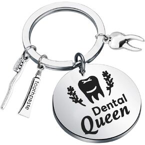 WSNANG Dentist Gifts Dental Queen Keychain Dental Assistant Graduation Gift Dental Hygienist Jewelry for Women