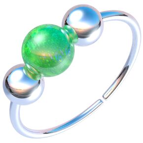 Tiny Nose Piericng Hoop - Hypoallergenic 7mm Nose Ring with a 3mm Green opal - Handmade 925 Silver Thin 20 Gauge Nose Hoop Jewelry