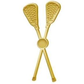 Crown Awards .5" x 1" Lacrosse Pins, Sports Pins Great Lacrosse Chenille Pins to Reward Lacrosse Players Gold Prime