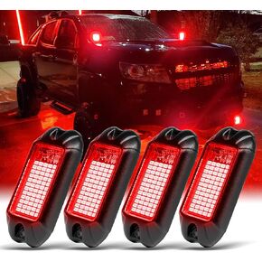 Nicoko 4Pods Pure Green LED Rock Lights 7200 lumens high power rock lights Neon Underglow Light for Car Trucks ATV UTV SUV Boat Underbody Glow Trail Rig Lights IP68 Waterproof