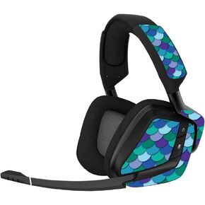 MightySkins Skin Compatible With Corsair Void Pro Gaming Headset - Blue Scales | Protective, Durable, and Unique Vinyl Decal wrap cover | Easy To Apply, Remove, and Change Styles | Made in the USA