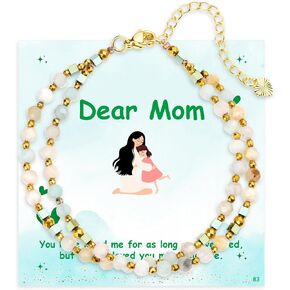 Bivei Amazonite Bracelets for Women Girls - for Mother's Day, Perfect for Daughter, Grandma, Double-layered Crystal Bracelets Inspirational Gifts for Sister, Wife