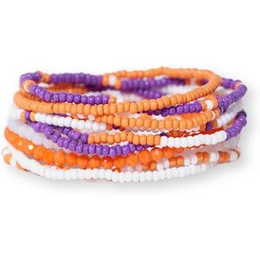 INK + ALLOY Game Day Bracelets for Women, Beaded Bracelet Stacks for Fans, Handmade Jewelry for College Students, Teachers, Team Gifts, Set of 10