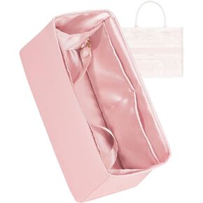 ZYZii Silk Purse Organizer for Dior Book Tote Mini/Small/Medium/Large,Insert Bag in Bag,Luxury Handbag Tote Lining Bag Shapers(Medium,Blue Nuit)