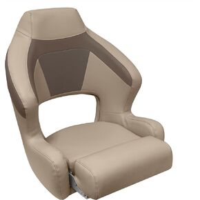 Wise BM3338-1749 Premier Series Pontoon XL Bucket Seat with Flip Up Bolster, Mocha Java/Café/Mushroom
