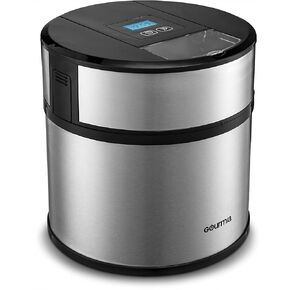 ماكينة صنع الآيس كريم والزبادي المجمد والأشربة من جورميا مع مؤقت رقمي، 3 مكاييل، كتاب طبخ إضافي، فضي in Kuwait