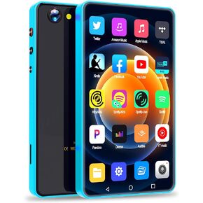 مشغل MP3 MYMAHDI مقاس 5 بوصات سعة 144 جيجابايت مع بلوتوث وواي فاي، ومشغل HiFi MP4 مع كاميرا ومكبر صوت، ومشغل MP3 بشاشة لمس كاملة مع Spotify، YouTube، مشغل موسيقى Android مع صوت مسموع، أزرق in Kuwait