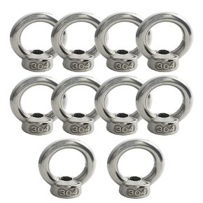 Floyutin 10 Pcs M4 Stainless Lifting Eye Nuts Thread Ring Shoulder Metric EyeNuts Fastener