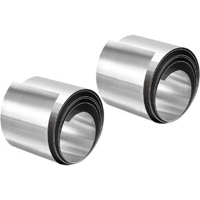 uxcell 304 Stainless Steel Foil Roll，0.2mm x 20mm x 1M Polished Finish Metal Strip Plate Sheet for Crafts, Electronic Equipment, Silver Tone 2pcs