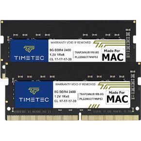 Timetec 16GB KIT(2x8GB) Compatible for Apple 2017 iMac (27-inch w/Retina 5K, 21.5-inch w/Retina 4K / Non-Retina 4K) DDR4 2400MHz PC4-19200 SODIMM MAC RAM Upgrade for iMac 18,1 / iMac 18,2 / iMac 18,3