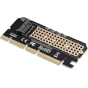 M.2 to PCIe Adapter, Supports NVMe M.2 SSD to PCIe Expansion Card for Desktop PC, PCIe x4/x8/x16, High Speed, Heatsink, Low Profile
