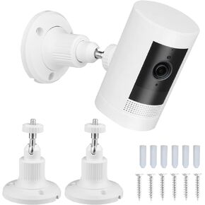 Wall Mount Compatible with Ring Stick Up Cam Wired/Battery and Indoor Cam HD (1st Gen) Security Camera,360 Degree Adjustable Mounting Bracket for Camera with 1/4 Screw Connector (2pcs)