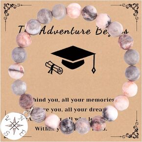 WEEAEEW 2024 Graduation Gifts for Her, Natural Stone Bracelets for Girls High School College