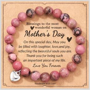 Shonyin Mothers Day Gifts for Mom from Daughter, Natural Stone Bracelet for Mom Daughter Nana Grandma Bonus Mom New Mom Mimi Sister Aunt Grammy Gigi Friends Abuela in Kuwait
