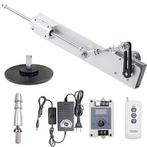 JQDML DIY Reciprocating Cycle Linear Actuator DC 24V 200RPM Variable Speed Stroke 30mm-150mm Torque 17 lbs Max,with Remote Controller Power Supply Suction Cup Big End Connector(24V150mm200rpm)