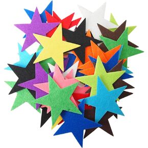 Playfully Ever After 3 inch Mixed Color Assortment 40pc Felt Star Stickers