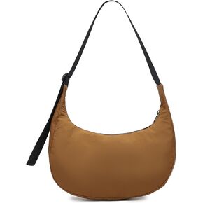 SUANNI Nylon Crescent Bag,Lightweight Crossbody Bags for Women Men,Large Hobo Shoulder Purse Casual Dumpling Bag