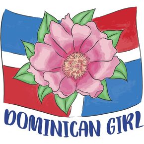 VulgrCo Dominican Girl Dominican Republic Flag Flower Funny Sticker Vinyl Waterproof UV Resistant Decal For Phones Laptops Water Bottles Tumblers Boats Cars Trucks Windows Kayak 3" inch Bumper