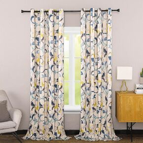 VOGOL Blackout Curtains for Nursery Kids Room 63 Inch Length, Colorful Abstract Circles Print Geo Grommet Energy Saving Drapes Geometric Bedroom Thermal Insulated Window Curtain Panels, 52x63, 2pcs
