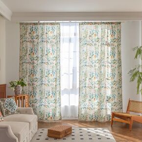 Erbnaryx Boho Curtains for Living Room, Boho Curtains 2 Panels Blackout with Rod Pocket Drapes 63 Inch,Boho Multi Floral Curtains for Bedroom (Multi Floral-80% Blackout)