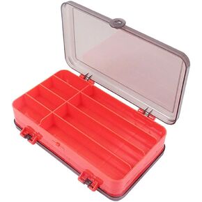 Naiveferry قطعة واحدة من صندوق معالجة مزدوج الجوانب، صندوق تخزين بلاستيكي لصيد الأسماك، حقيبة تخزين شفافة، منظم صندوق أدوات صيد محمول لأدوات الصيد في الهواء الطلق (أحمر) in Kuwait